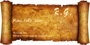 Rau Gábor névjegykártya